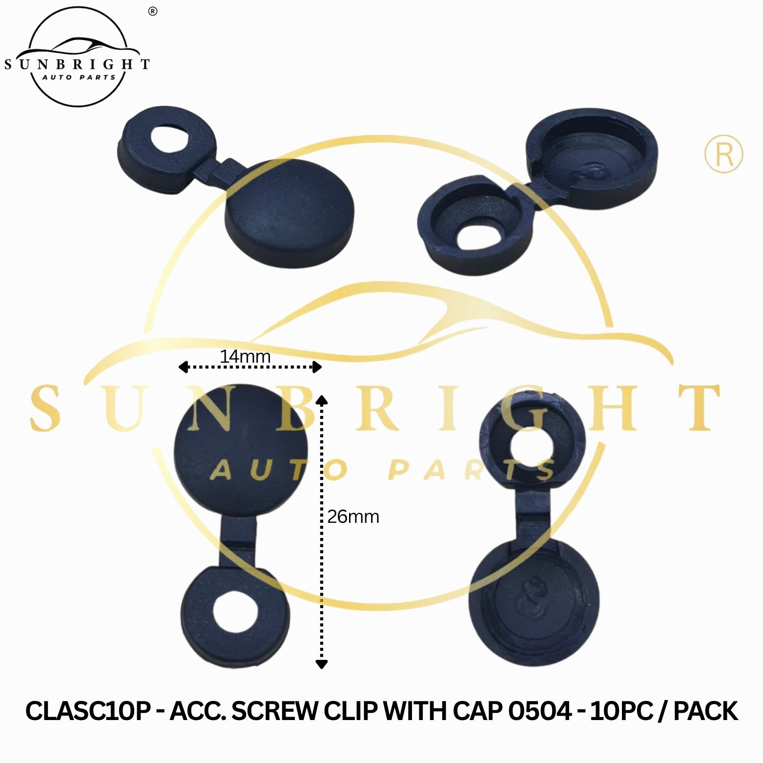 CLASC10P - ACC. SCREW CLIP WITH CAP 0504 - 10PC / PACK
