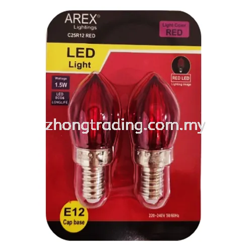 AREX E12 1.5W LED Chili Bulb -Red