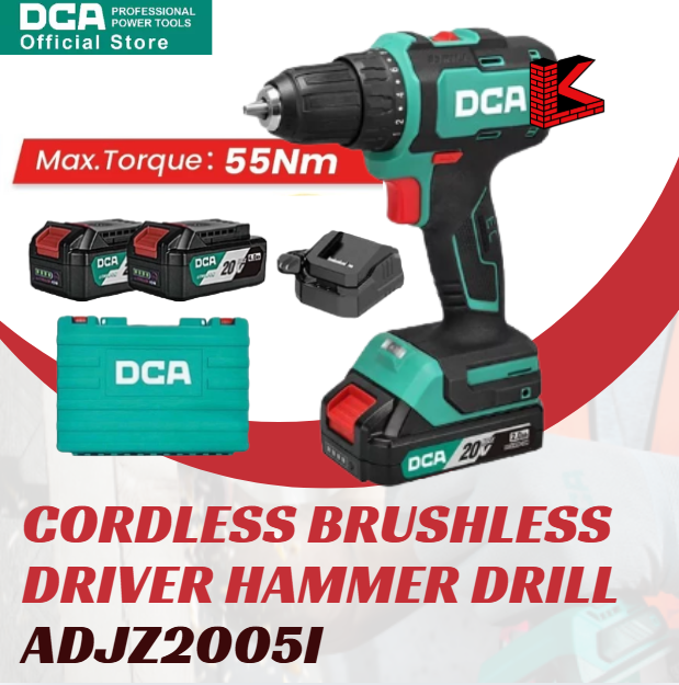 DCA Cordless Brushless Driver Hammer Drill ADJZ2055i