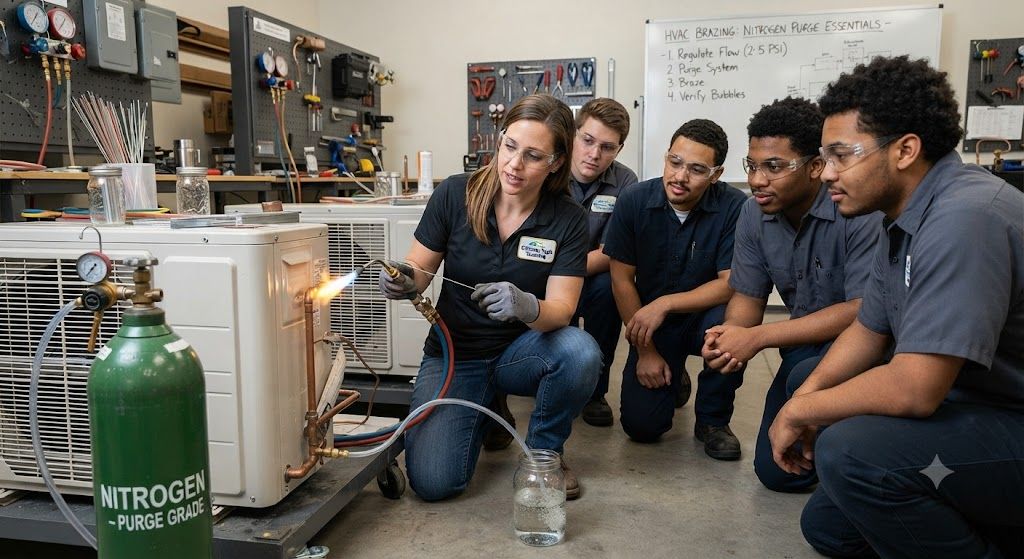 HVAC refrigeration brazing nitrogen flow training course