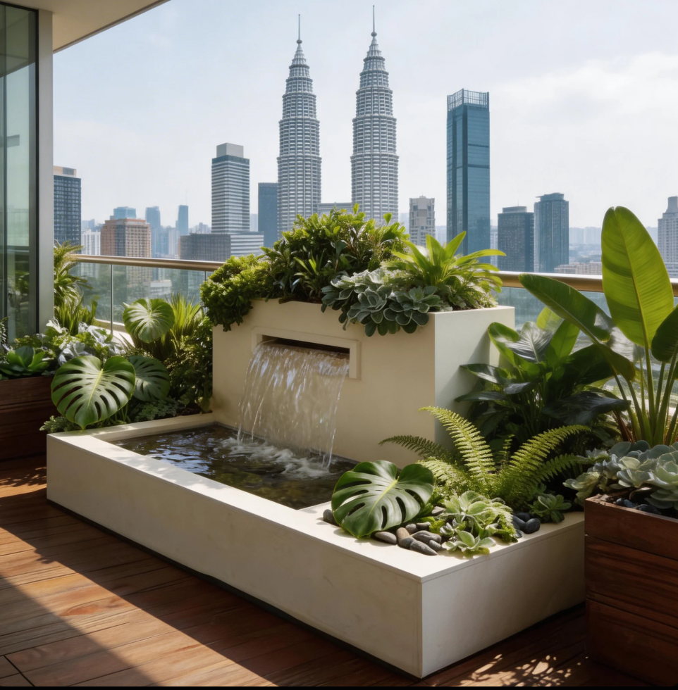 Transform Your Balcony with Water Fountain Malaysia 用喷泉改造您的阳台 Ubah Balkoni Anda dengan Air Pancut Malaysia
