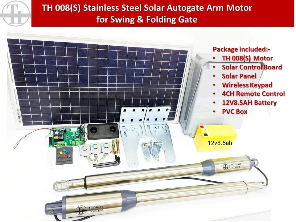 TH 008(S) Solar Autogate System Arm Motor for Swing & Folding Gate (Full Set)