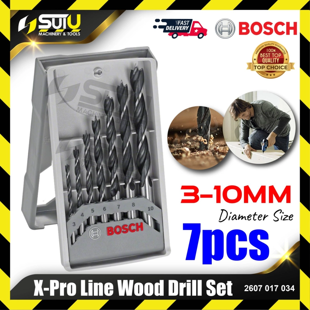BOSCH 2607017034 7PCS X-Pro Line Wood Drill Set / Set Mata Gerudi 3-10MM