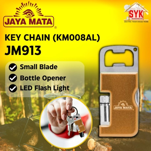 SYK Jaya Mata JM913 KM008AL Keychain Pocket Mini LED Flash Light Small Blade Knife Bottle Opener Key Holder Souvenir