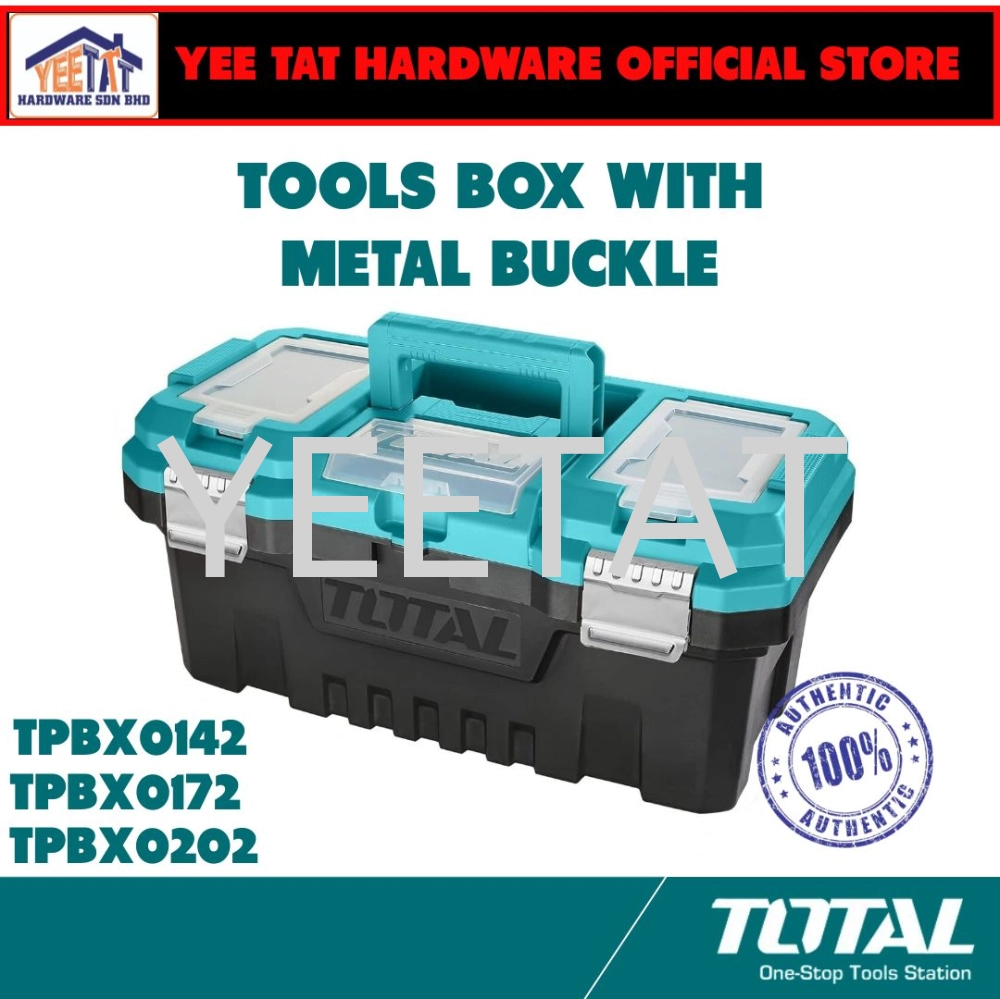 [ TOTAL ] TPBX0142 / TPBX0172 / TPBX0202 Tools Box with Metal Buckle (14"/17"/20")