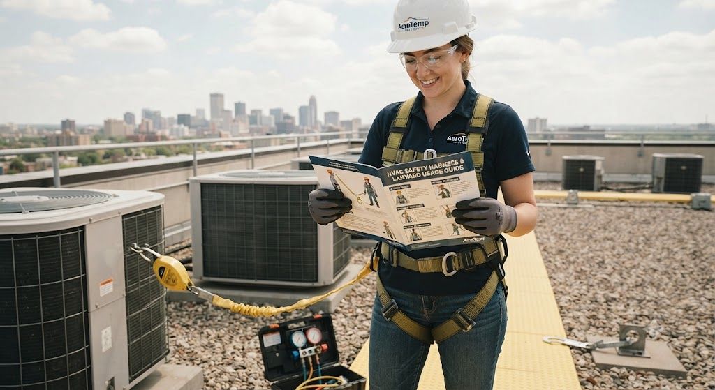 HVAC safety harness and lanyard usage guide