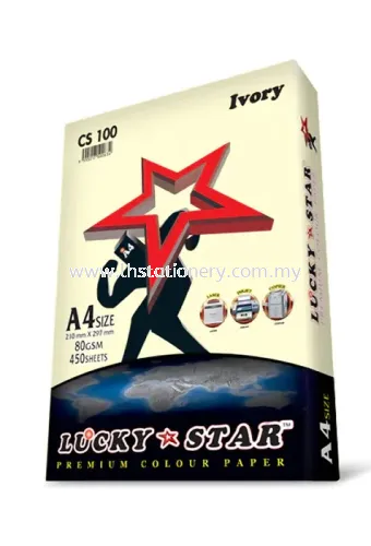 Lucky Star A4 Colour Simili Paper 80gsm 450 Sheets Light Colour  