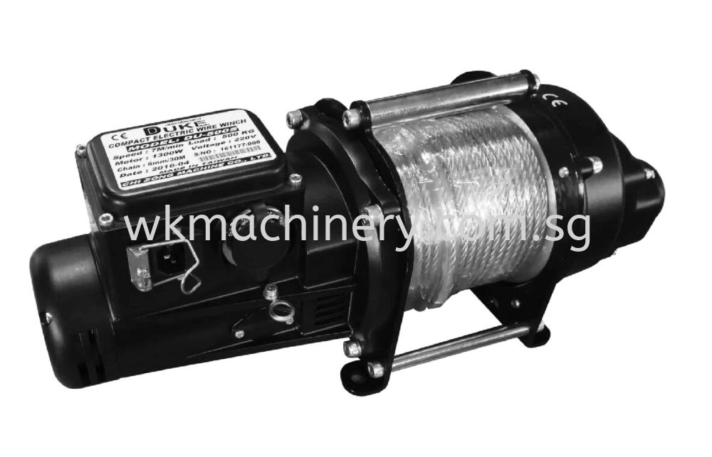 DUKE DU-500S Electric Compact Wire Rope Winch (230V, 500Kg)