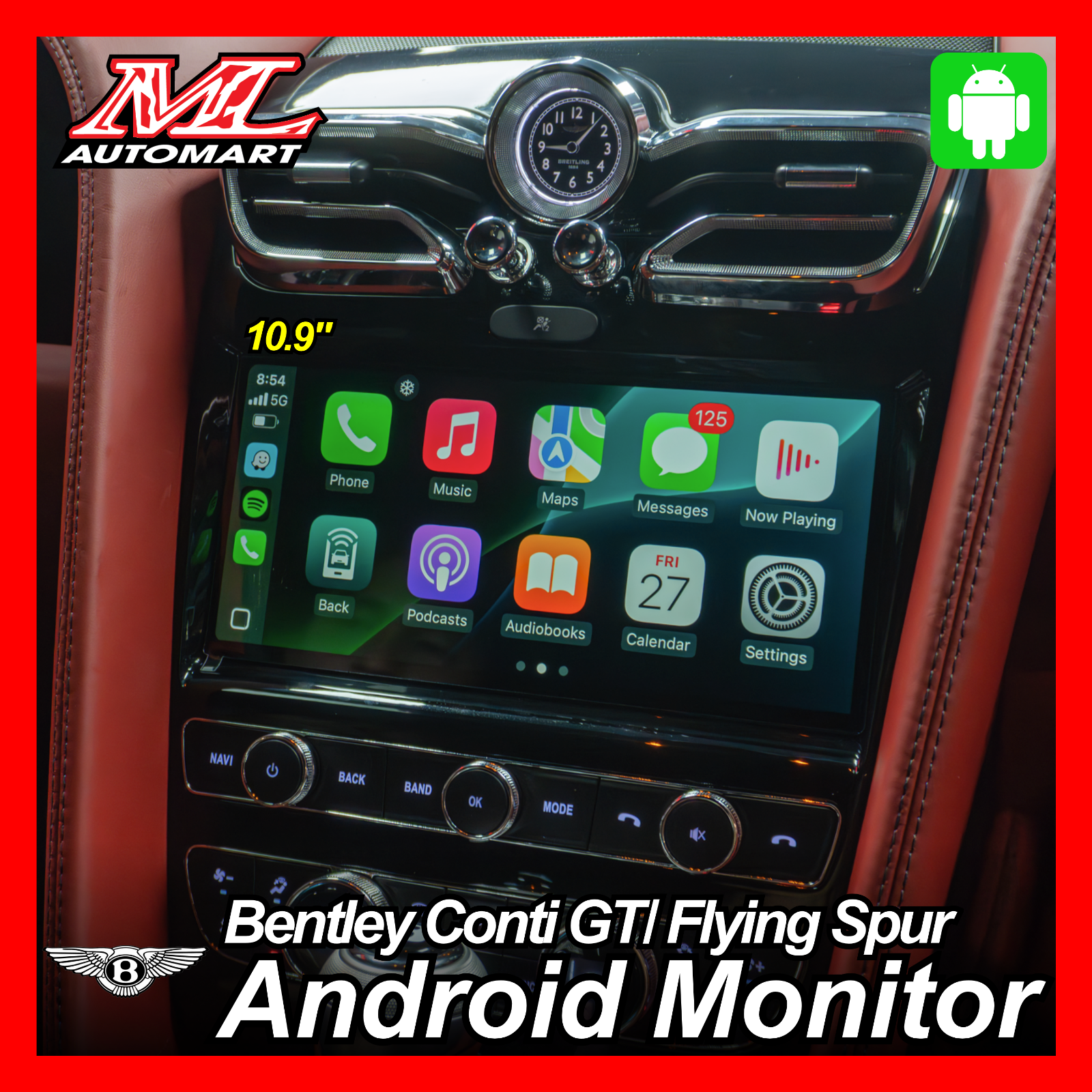 Bentley Continental GT/ Flying Spur Android Monitor (10.9")