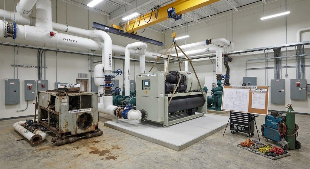 Water-cooled screw chiller replacement