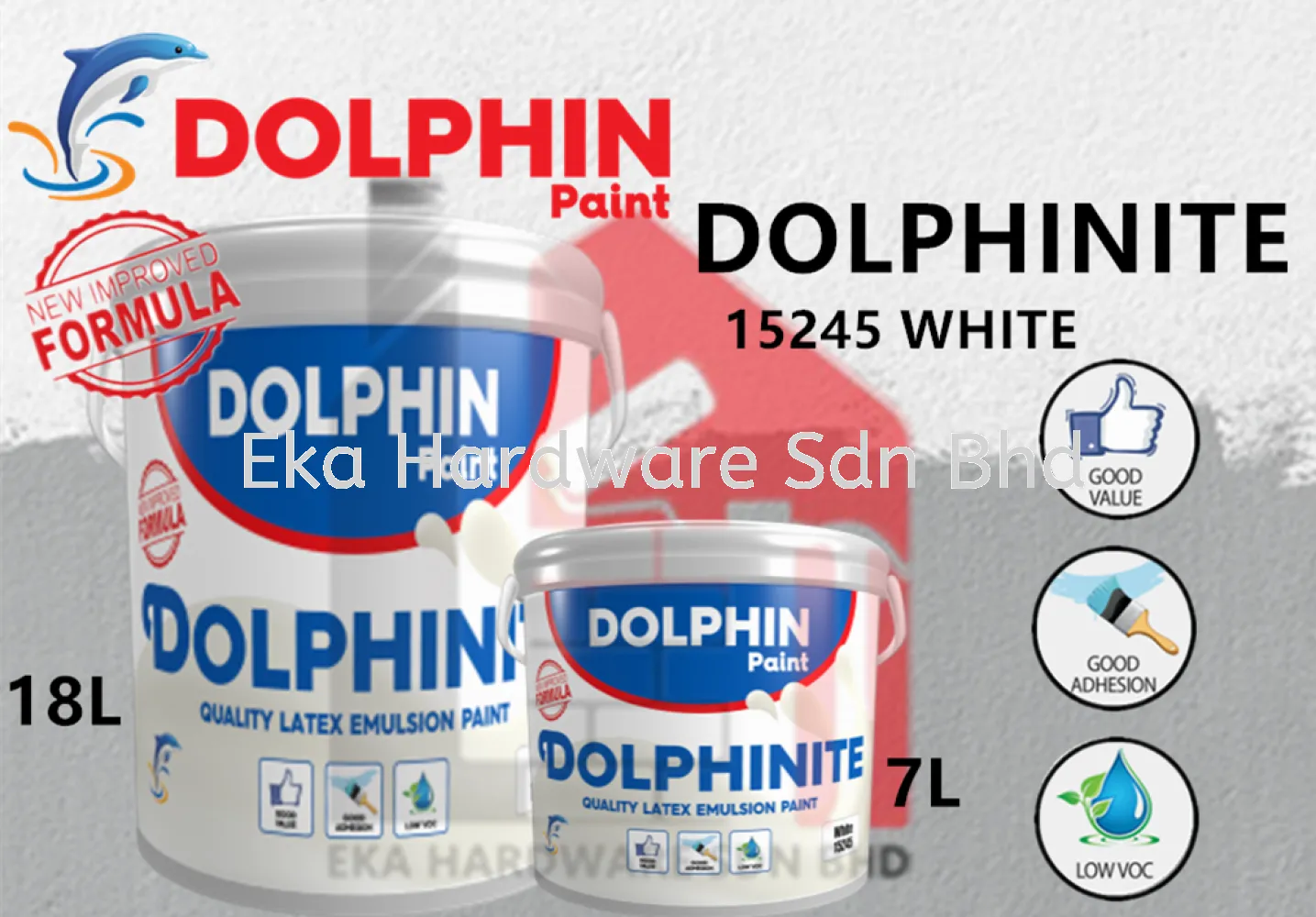 DOLPHINITE Quality Latex Emulsion Paint (15245 White)