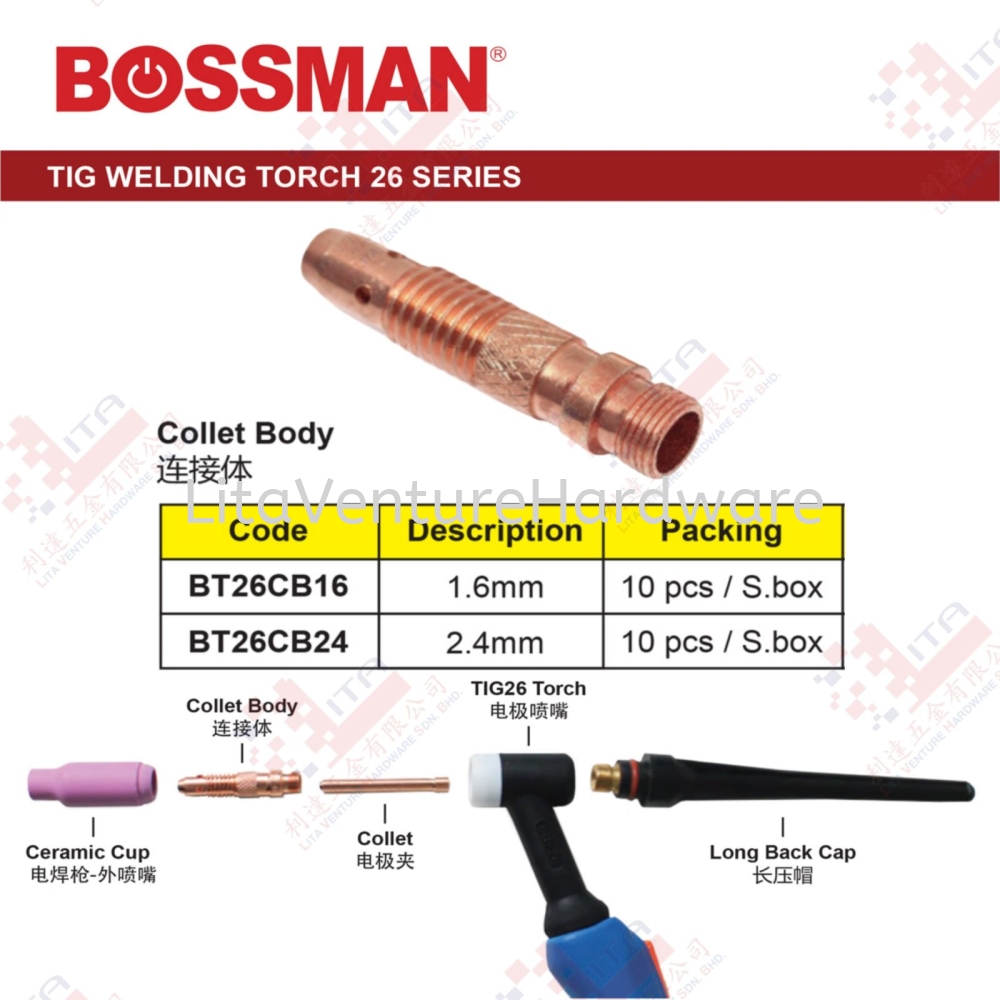 BOSSMAN BRAND COLLET BODY - BT26CB16 BT26CB24