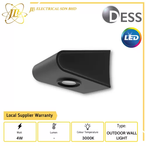 DESS GL17212 4W 240V 3000K OUTDOOR WALL LIGHT