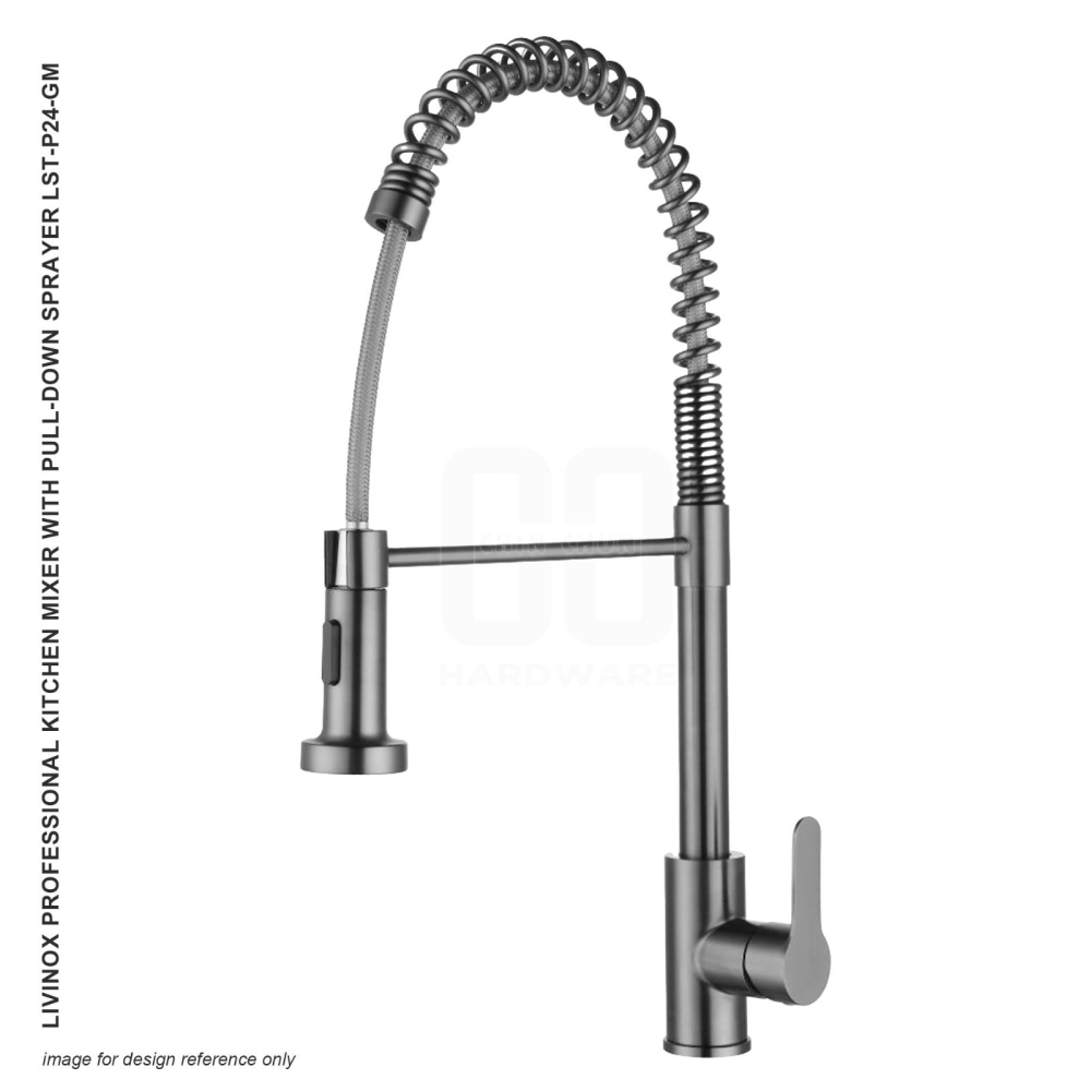 LIVINOX PROFESSIONAL KITCHEN MIXER WITH PULL DOWN SPRAYER LST-P24-GM