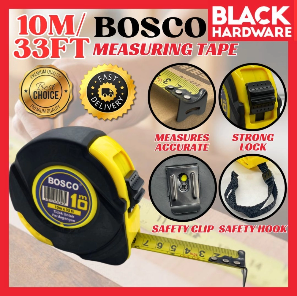 Black Hardware Measuring Tape Tali Pengukur Pita Pengukur Tape Measure Tape Measurement Tape 拉尺 卷尺 Tali Tape Pengukur