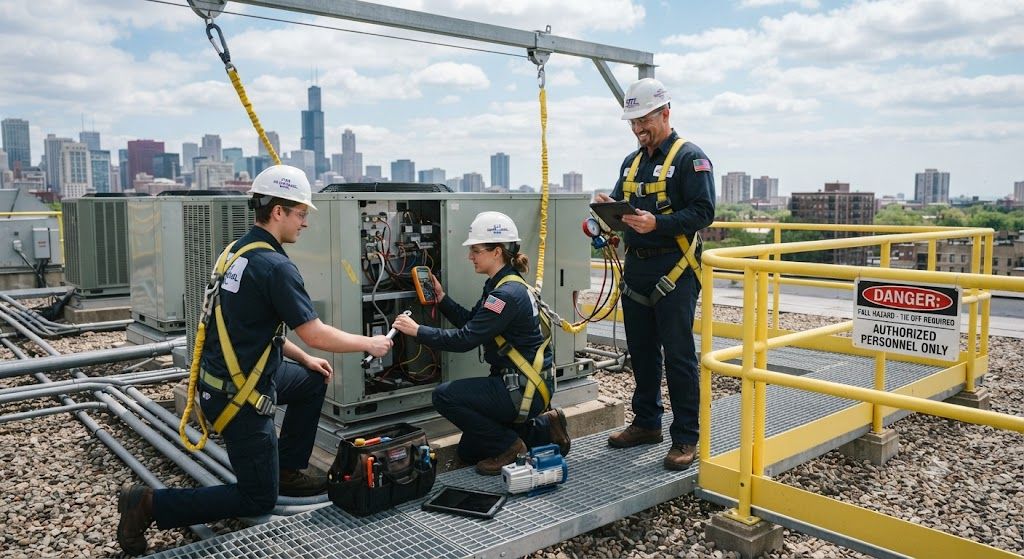 HVAC rooftop maintenance servicing safety standards