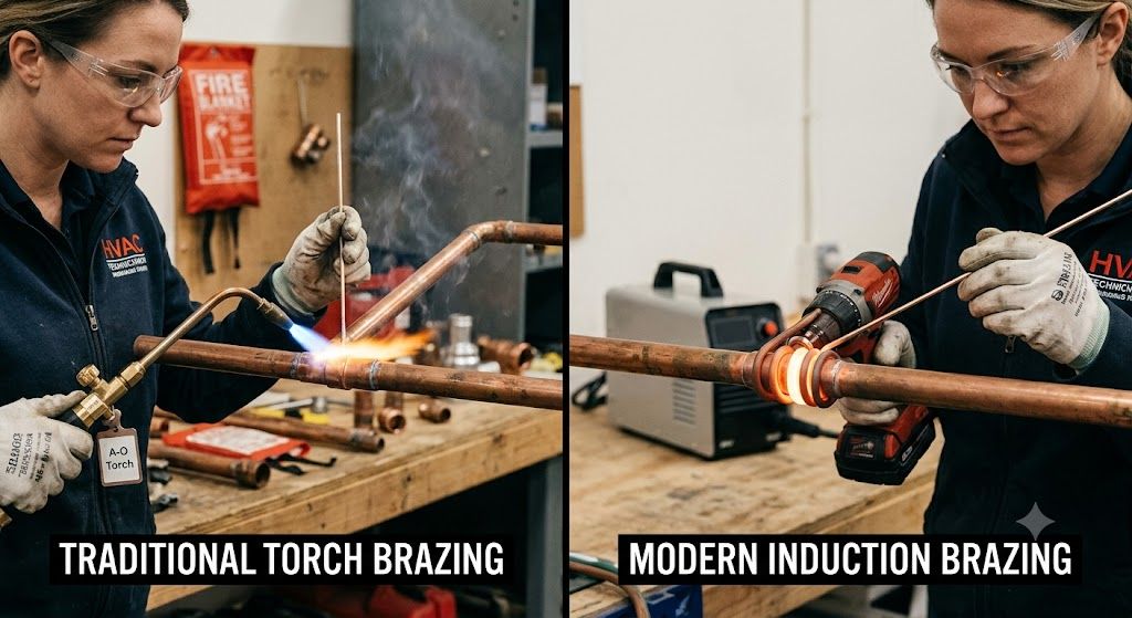 HVAC copper joint brazing methods