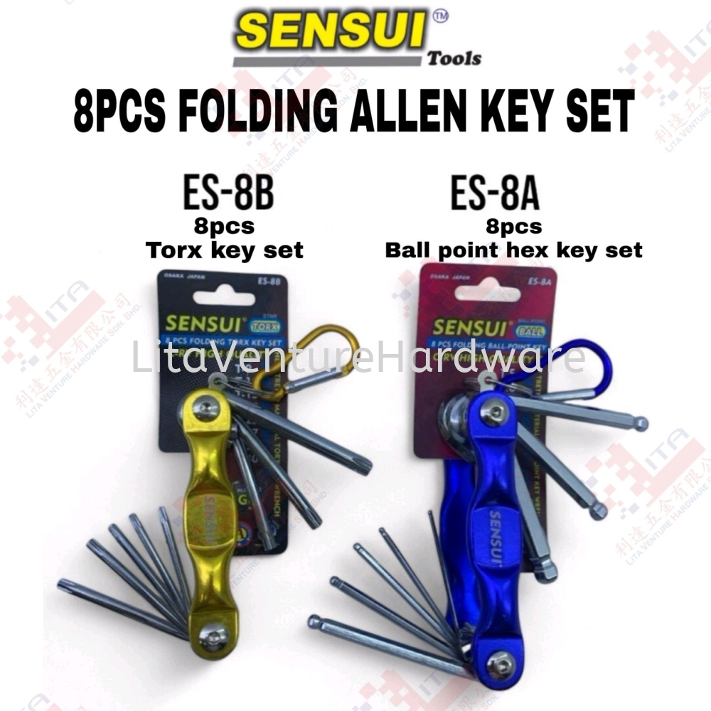 SENSUI BRAND 8PCS FOLDING ALLEN KEY SET- EX8B ES8A