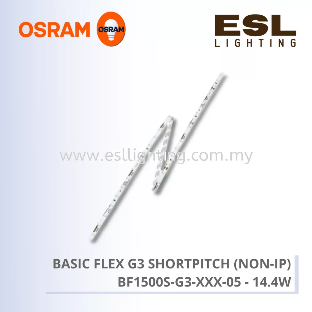 OSRAM BASIC FLEX G3 SHORTPITCH (NON-IP) 24V 14.4W per meter (62W) - BF1500S-G3-8XX-05