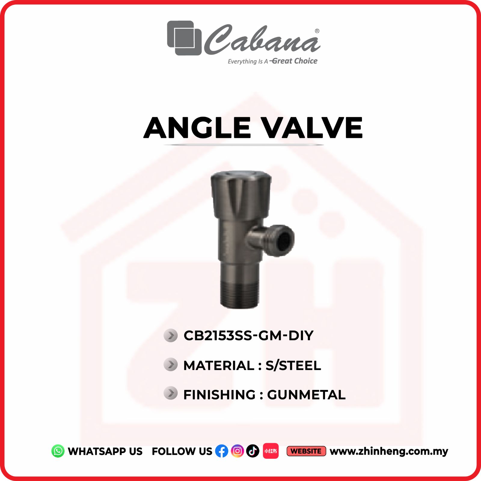 CABANA ANGLE VALVE   CB2153SS-GM-DIY