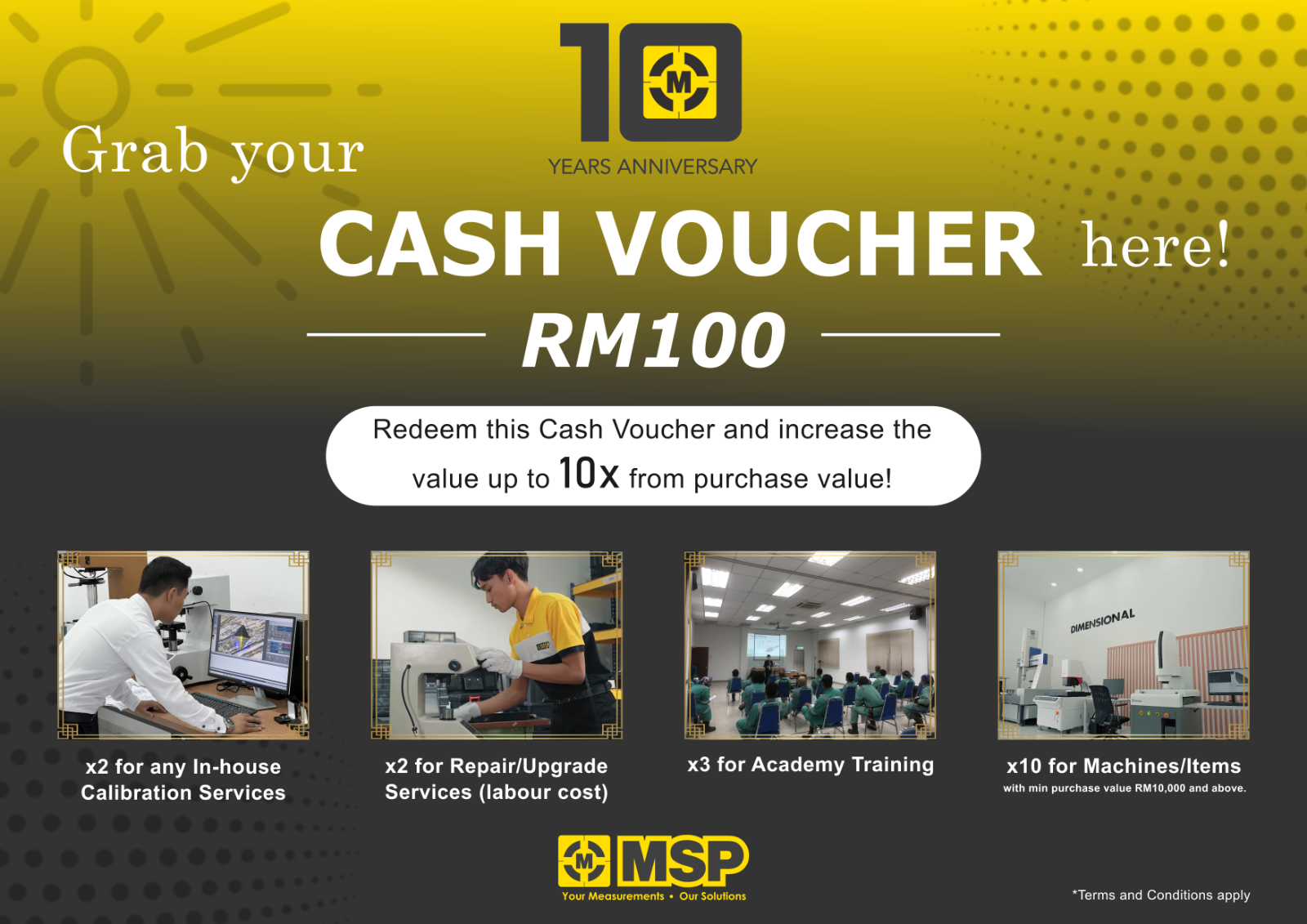 Special Cash Vouchers in Conjunction with MSP 10 Years Anniversary.