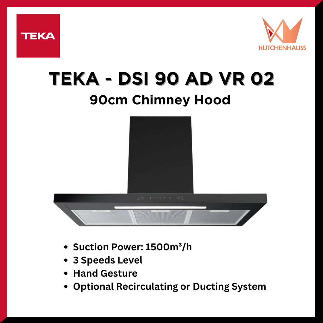 TEKA - 90cm Chimney Cooker Hood (Recycling / Ventilating) | DSI 90 AD VR 02