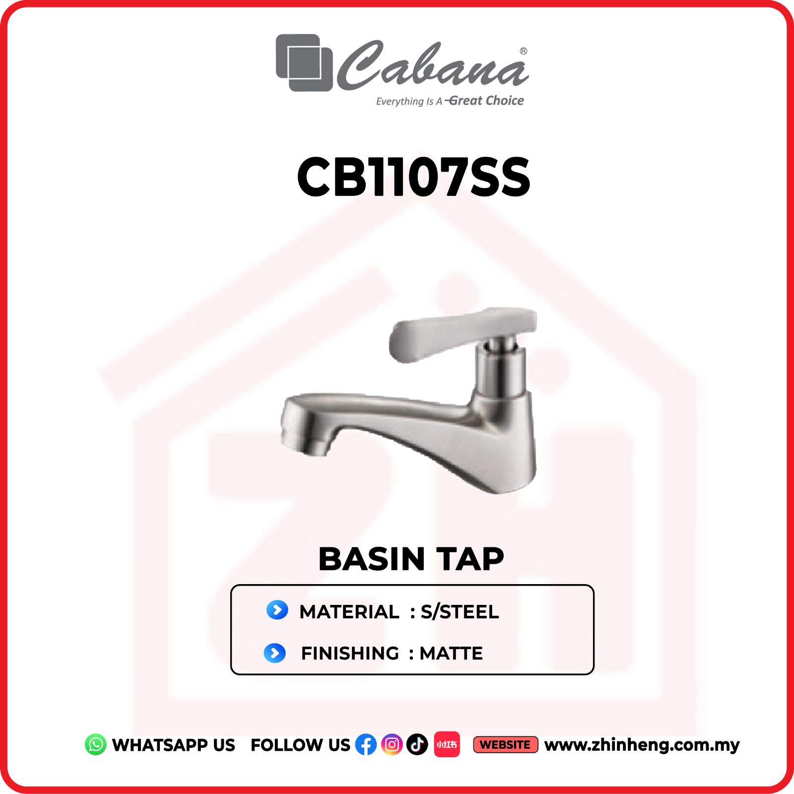 CABANA BASIN COLD TAP CB1107SS