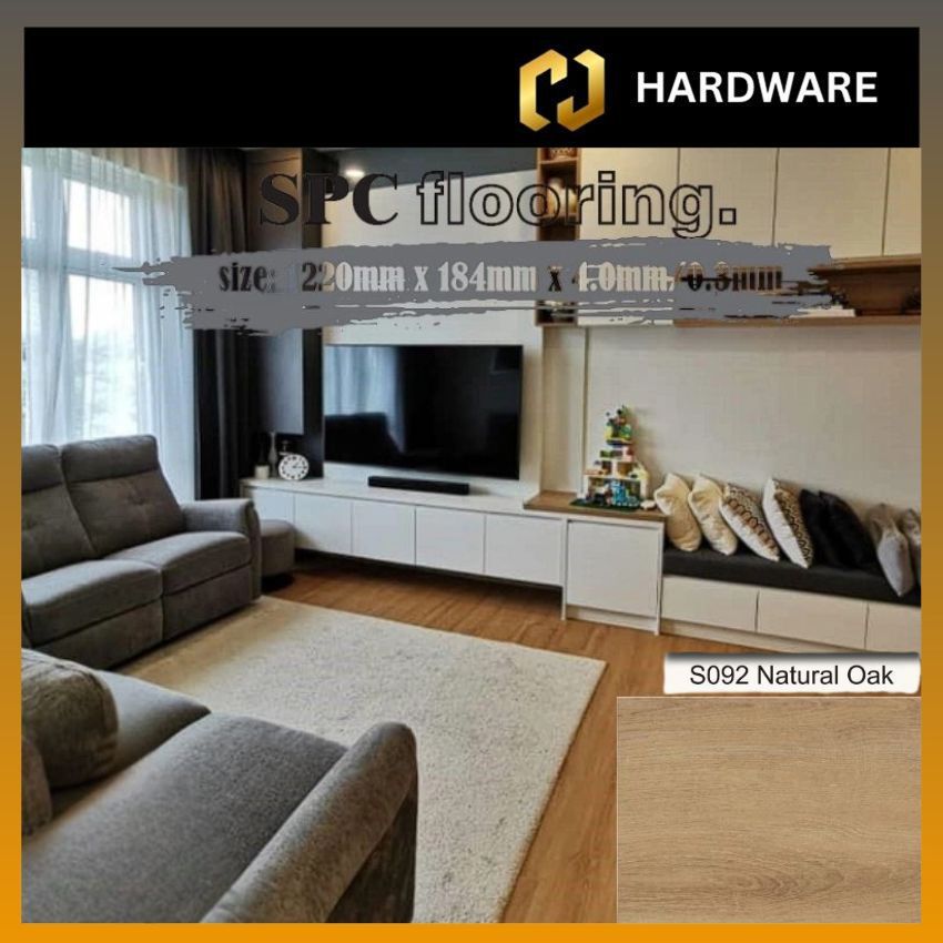 NII FLOOR 4MM CLICK SPC FLOORING 100% VIRGIN MATERIAL - CODE: S092 (NATURAL OAK)