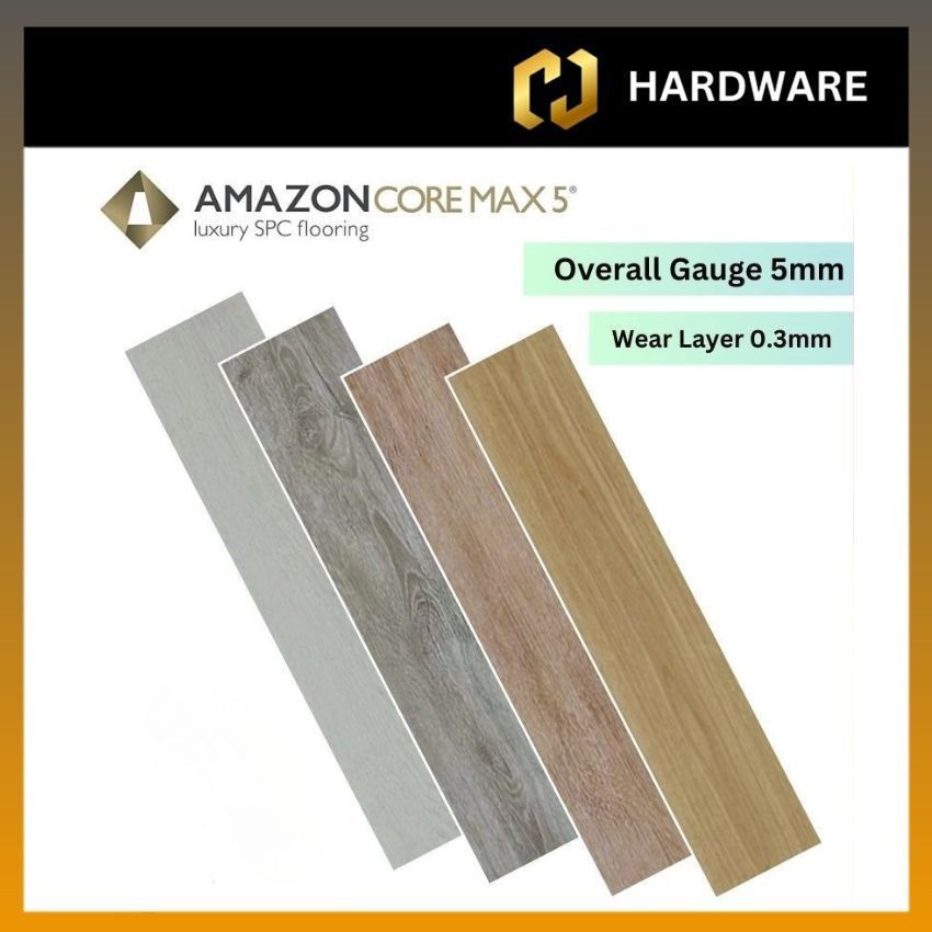 AMAZON CORE MAX 5 5T-5601 LUMINE / 5T-5602 DIONE / 5T-5603 AVANA / 5T-5604 LINO LUXURY SPC FLOORING | WOOD - LOOK PLANKS