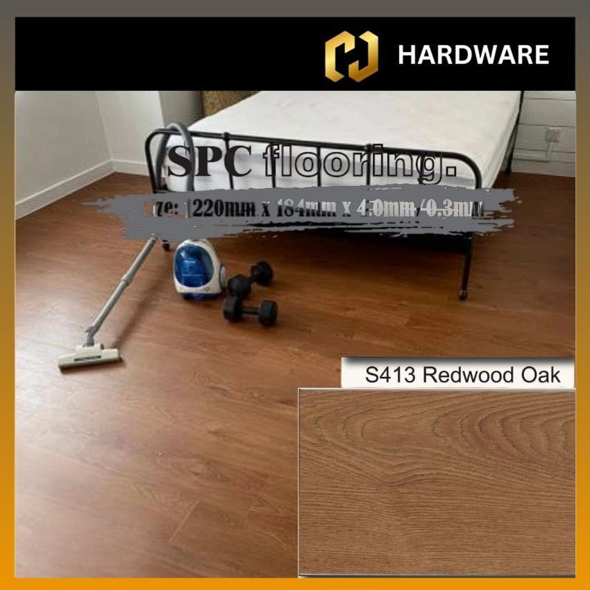 NII FLOOR 4MM CLICK SPC FLOORING 100% VIRGIN MATERIAL - CODE: S413 (REDWOOD OAK)
