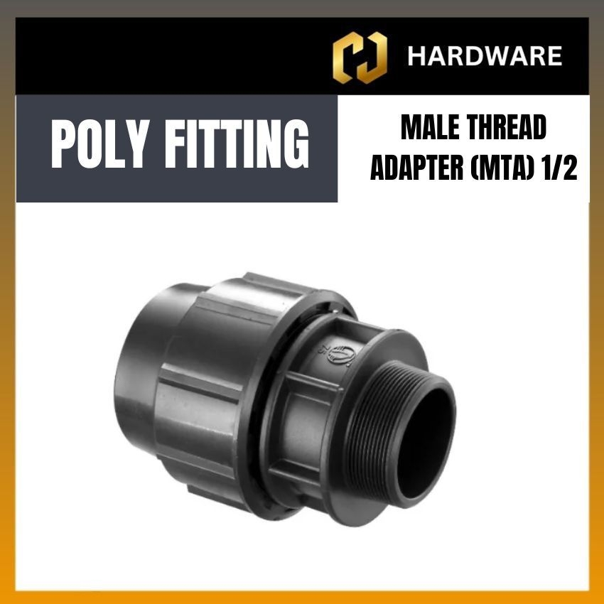 POLY FITTING MALE THREAD ADAPTER (MTA) 1/2
