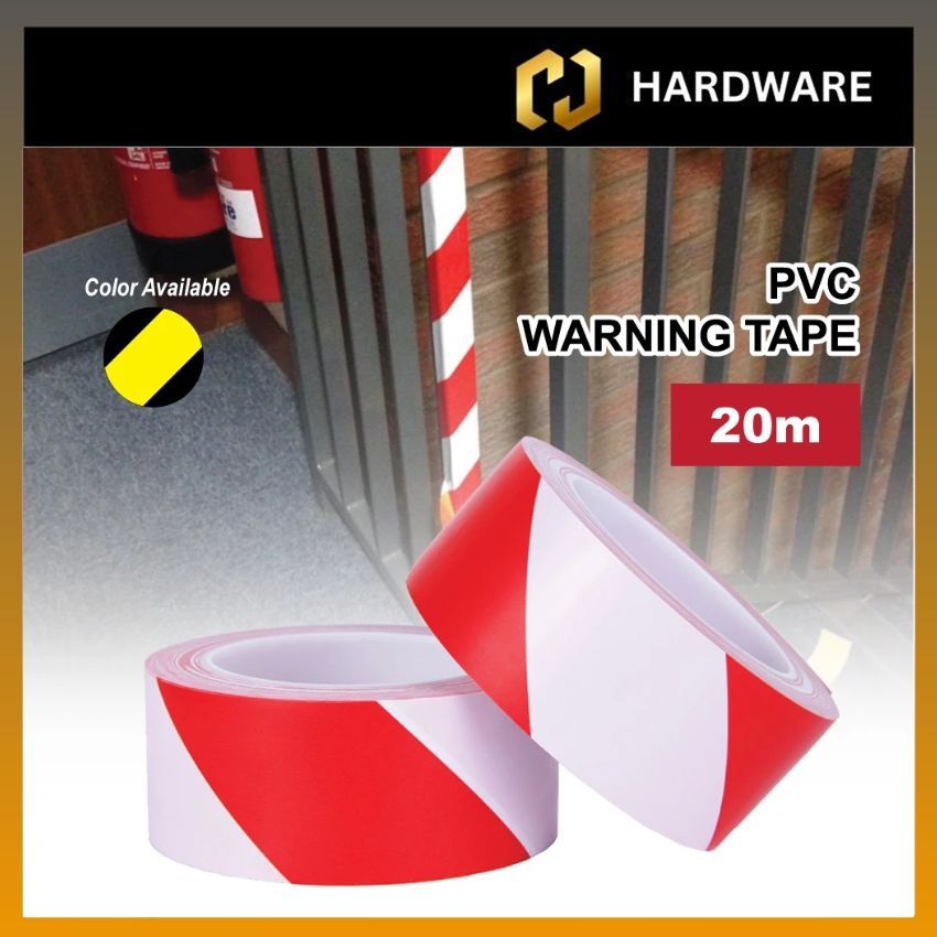 AZARD 20 METER SELF AHDHESIVE SAFETY TAPE - RED / WHITE