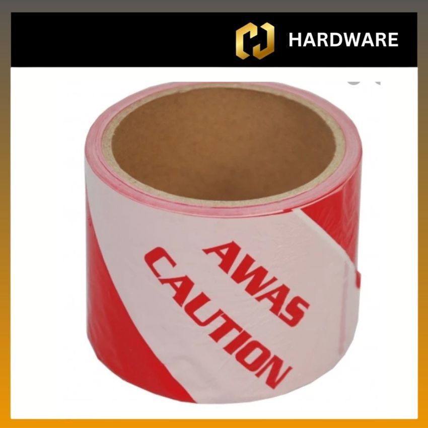 3" x 50 Meter WARNING TAPE - RED / WHITE