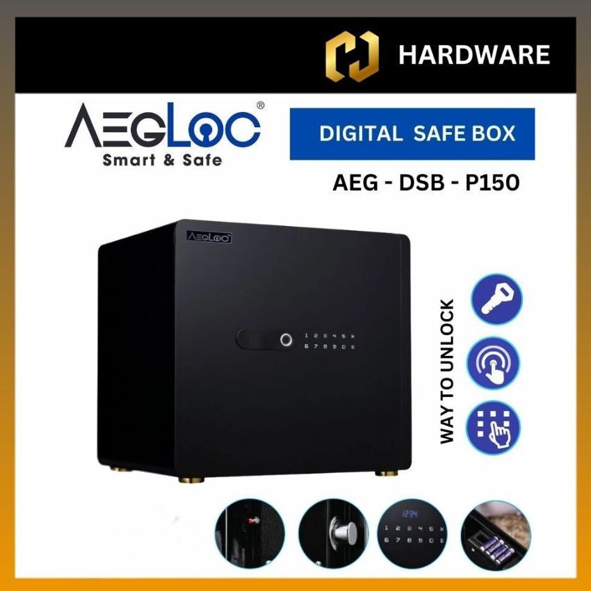 AEGLOC AEG - DSB - P150 HIGH GLOSS BLACK FINGERPRINT DIGITAL SAFE BOX