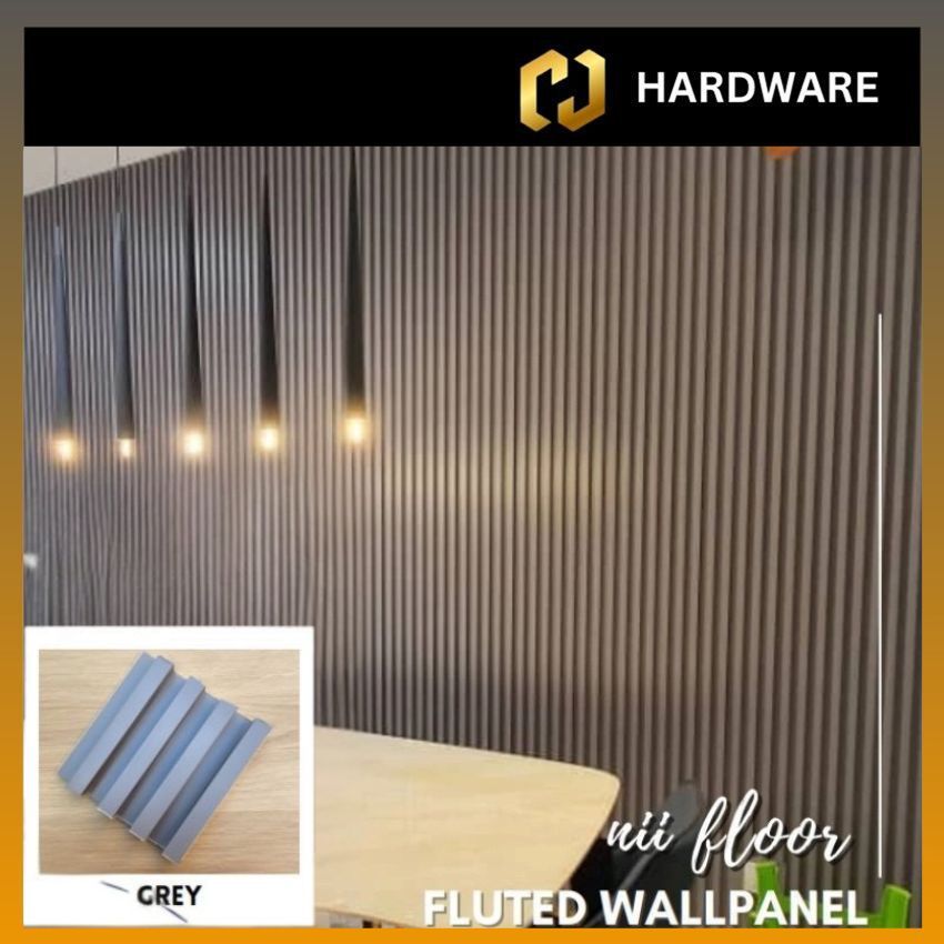 WPC WALL PANEL C/W PVC SURFACE/ WALL PAPER / PANEL DINDING 长城板/装饰墙/吊顶 170 X 22 X 2950MM CODE : GREY