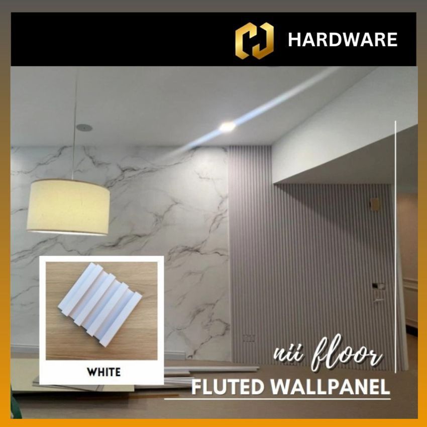 WPC WALL PANEL C/W PVC SURFACE/ WALL PAPER / PANEL DINDING 长城板/装饰墙/吊顶 170 X 22 X 2950MM CODE : WHITE