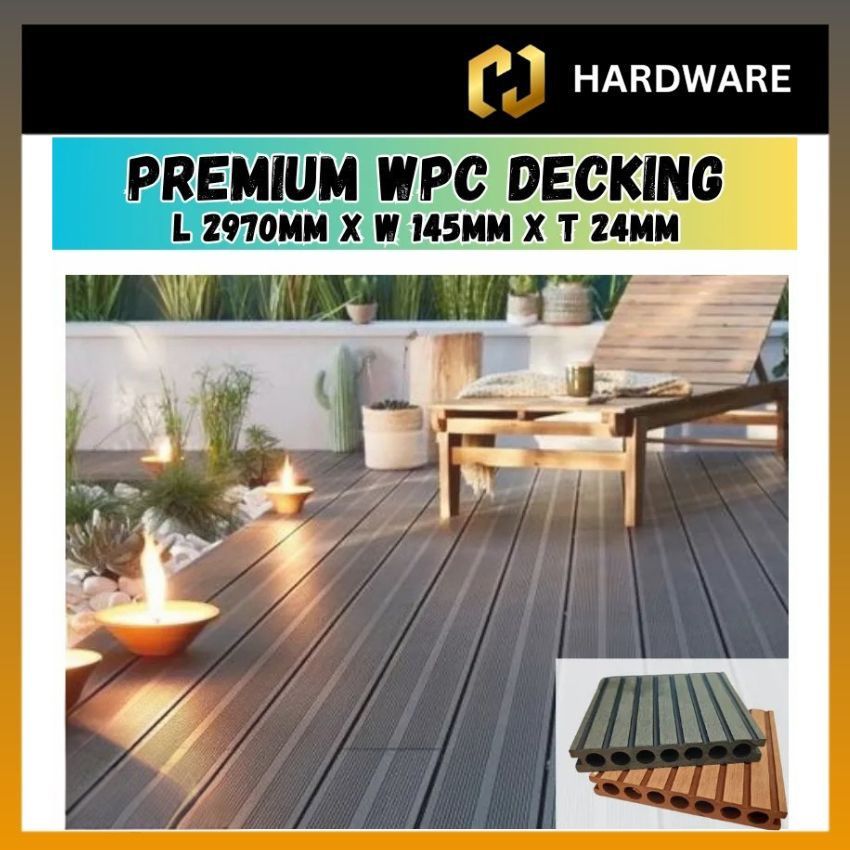 WPC DECKING OUTDOOR | L 2970mm x W 145mm x T 24mm CIRCLE HOLE