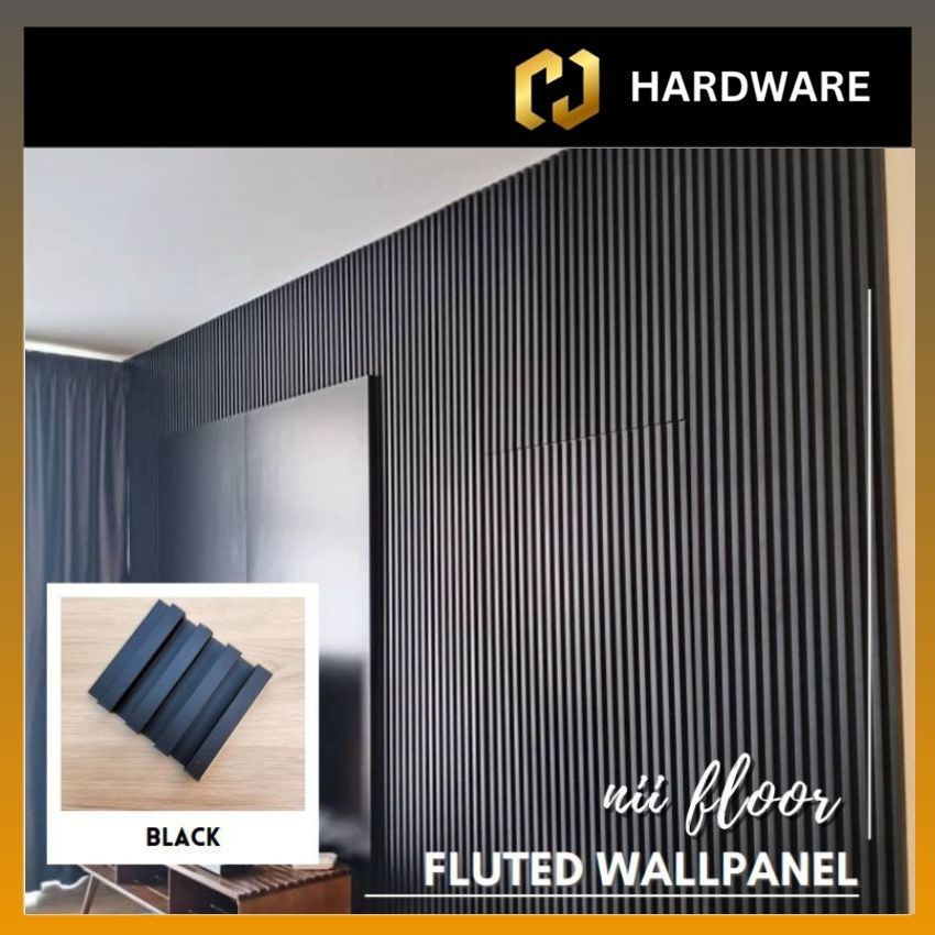 WPC WALL PANEL C/W PVC SURFACE/ WALL PAPER / PANEL DINDING 长城板/装饰墙/吊顶 170 X 22 X 2950MM CODE : BLACK