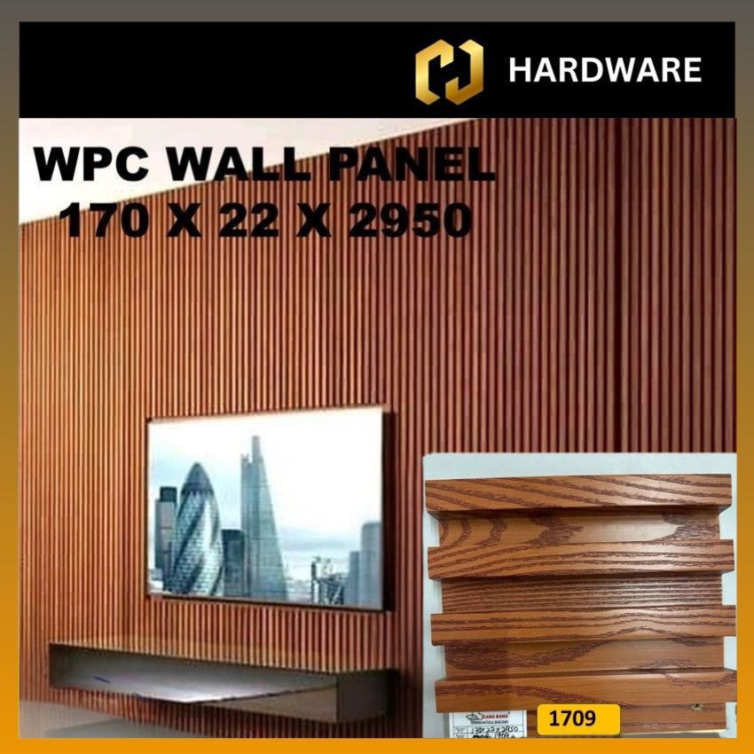 WPC WALL PANEL C/W PVC SURFACE/ WALL PAPER / PANEL DINDING 长城板/ 长城墙/ 吊顶 170 X 22 X 2950MM CODE : 1709