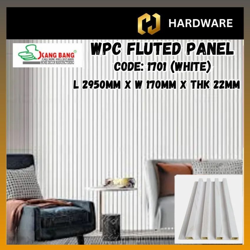 WPC FLUTED PANEL / WALL PANEL长城板/装饰墙/吊顶 170 X 22 X 2950MM [WHITE] CODE : 1701