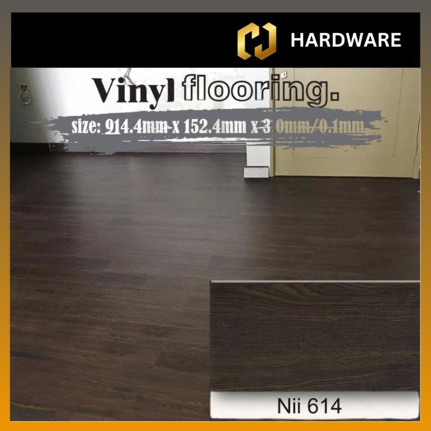NII FLOOR 3MM VINYL FLOORING - CODE: NII 614 (1 BOX = 24 (36 SQFT) )