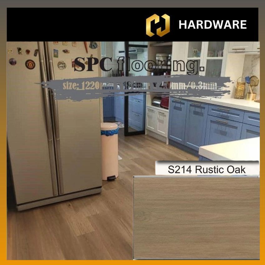 NII FLOOR 4MM CLICK SPC FLOORING 100% VIRGIN MATERIAL - CODE: S214 (RUSTIC OAK)
