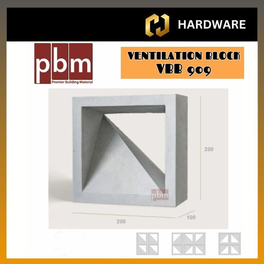VENTILATION BLOCK VBB909- 200mm x 200mm x 100mm