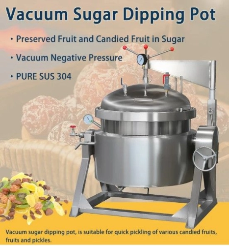 Candied Fruit Sugar Dipping Soaking Machine Preserved Fruit Sugar Impregnation Tank Vacuum Sugar Cooking Pot
