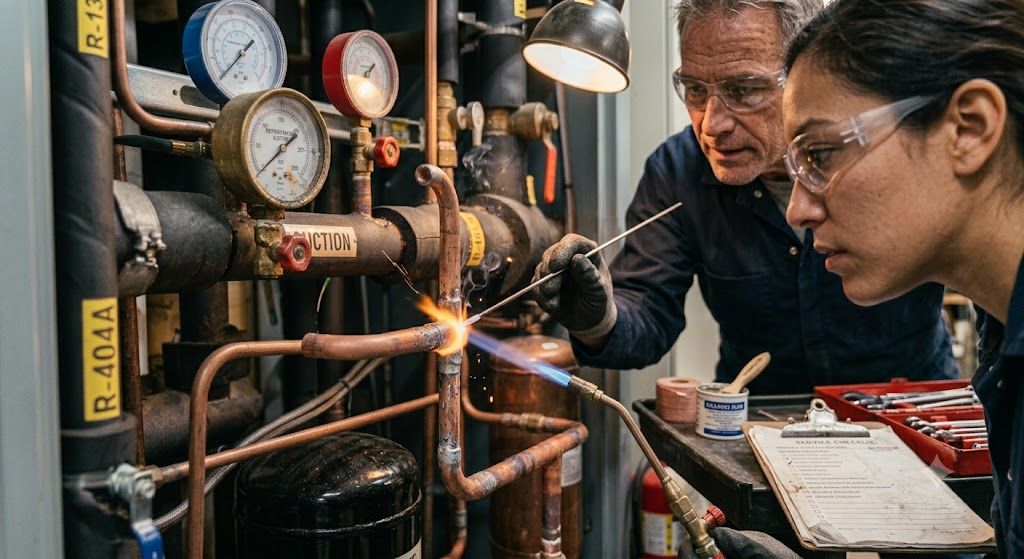 refrigeration system silver brazing method