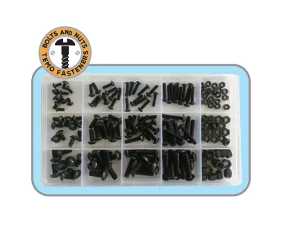 168pc Button Socket Cap Screw & Hex Nut Set - Grade 10.9 / Black