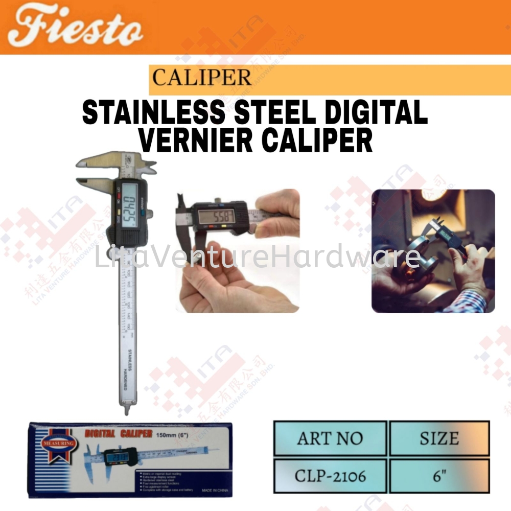 FIESTO BRAND STAINLESS STEEL DIGITAL VERNIER CALIPER - CLP2106