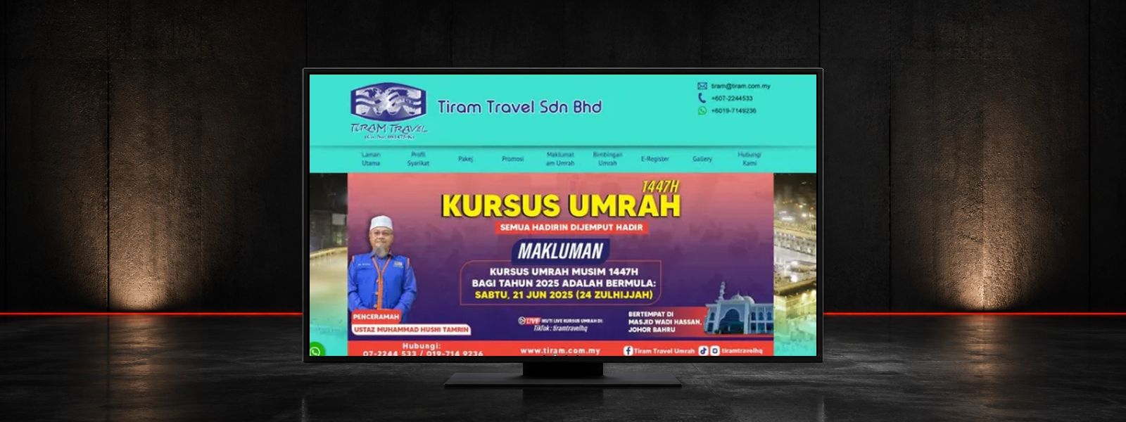 Tiram Travel Umrah & Hajj Website Case Study in Johor Bahru