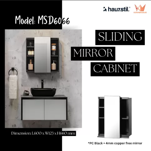 HAUZSTIL Bathroom Cabinet Sliding Mirror Cabinet MSD6066