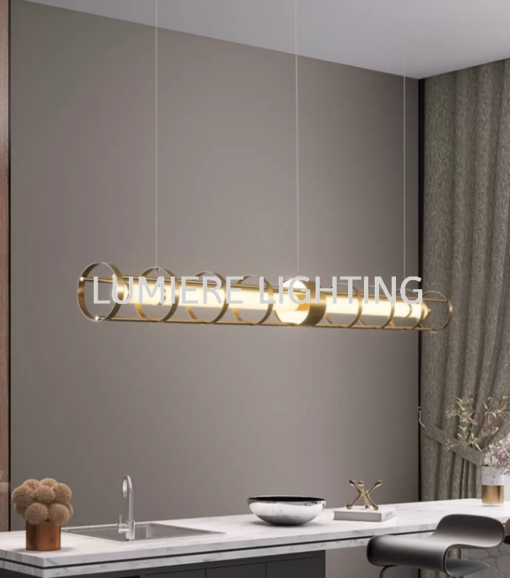 Post Modern Minimalist Gold Linear Luxury Pendant Light